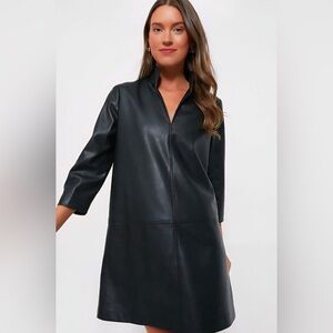 Tuckernuck Black Faux Leather Dress | Size M